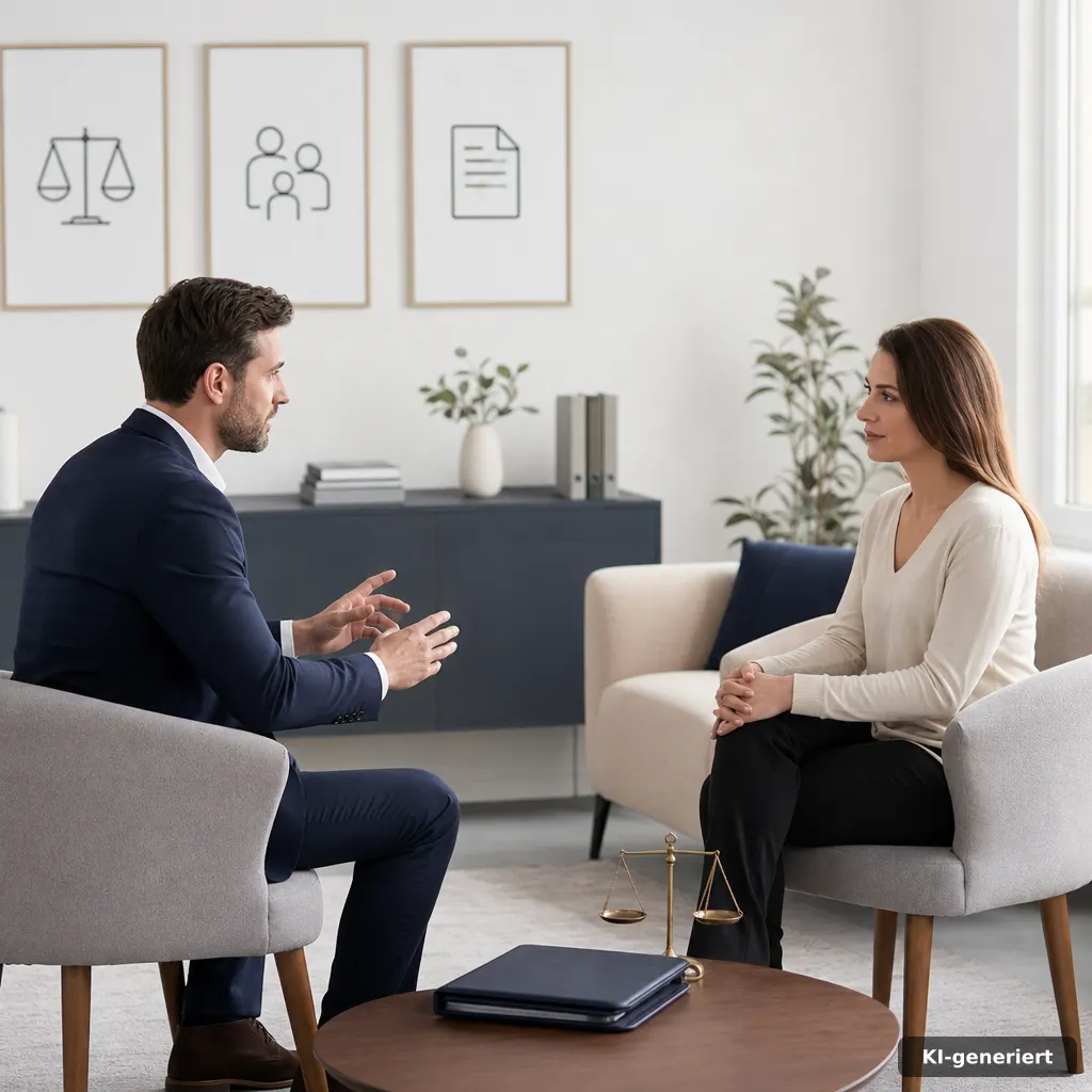 Heller Besprechungsraum für ein vertrauliches Gespräch im Familienrecht